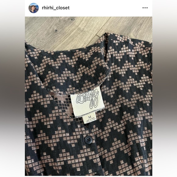 Ace & Jig Greta Dress in Black Herringbone, size M - Picture 2 of 3